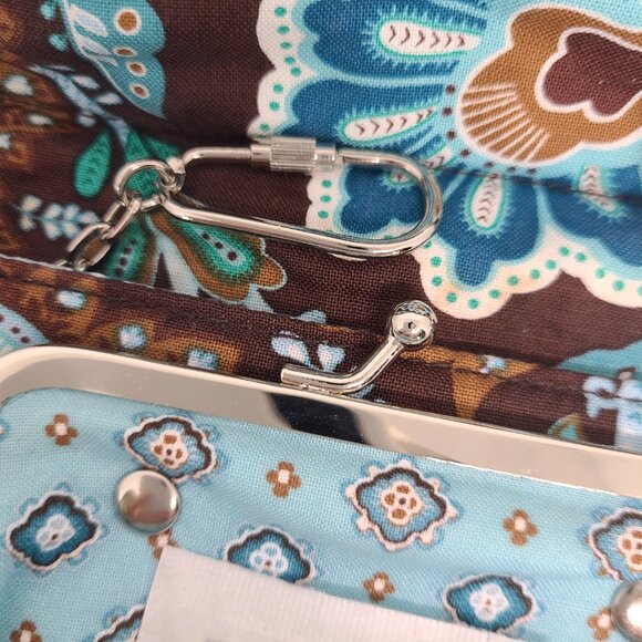 Vera Bradley Half-fold Wallet w/ Coin Closure Quilted Retired Pattern Java Blue - Picture 6 of 7